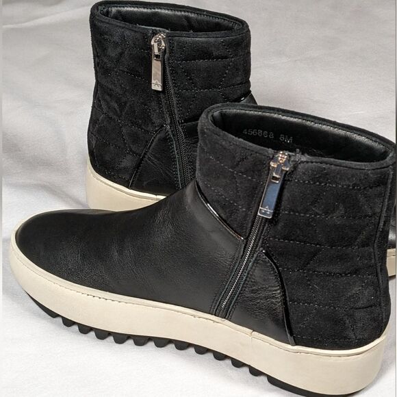 New Aquatalia Alayna Leather & Suede Ankle Side Zip Boots Made in Italy Size 8 - Picture 6 of 14